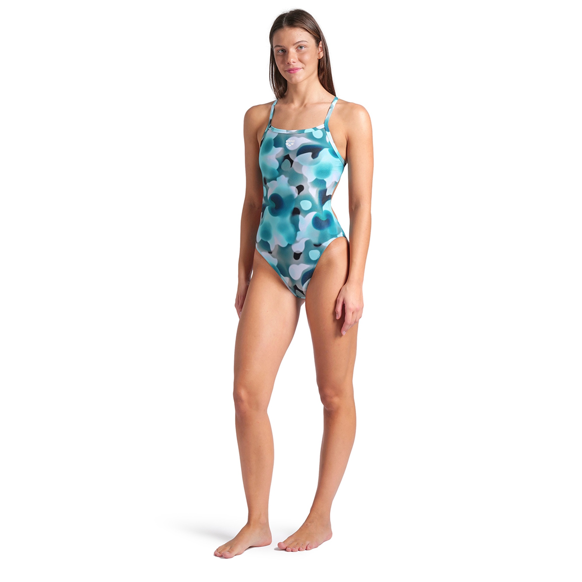 Camouflage Swimsuit Challenge Back Kadın Beyaz Yüzücü Mayosu 009065660