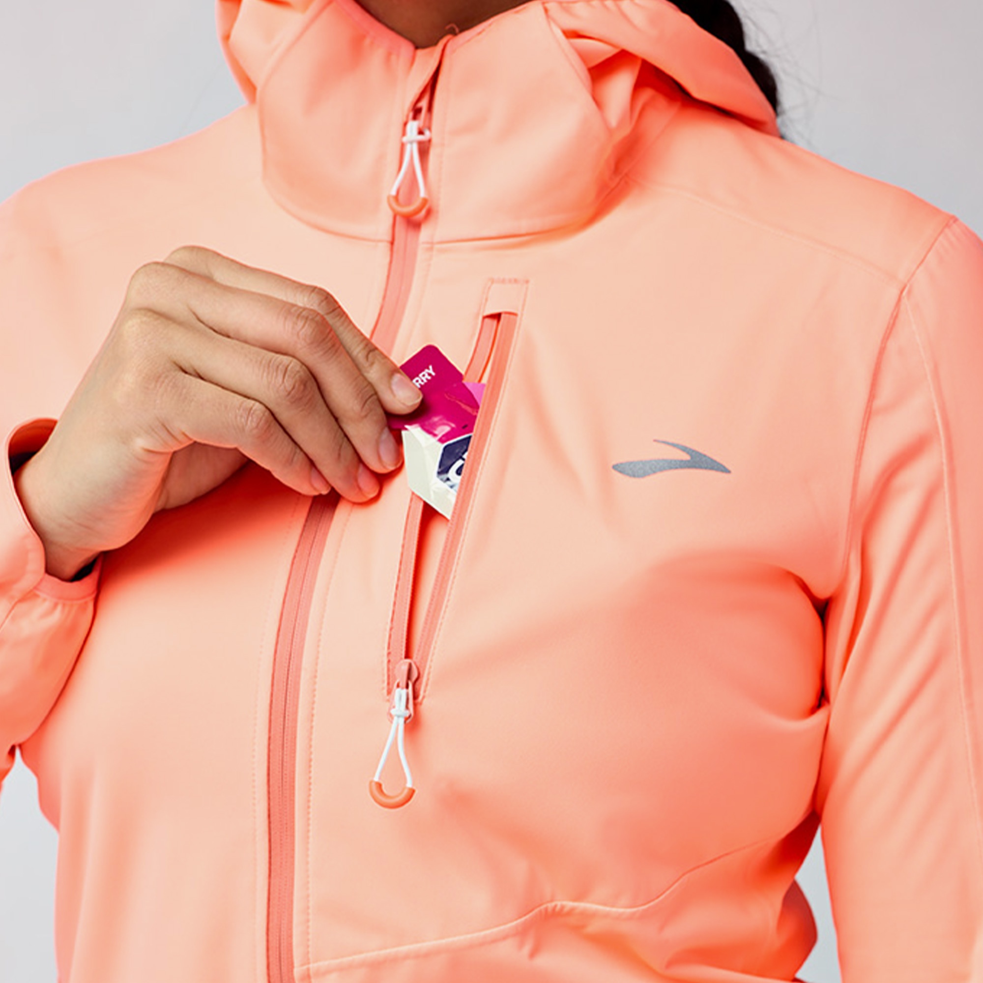 Brooks High Point Waterproof 2 Kadın Turuncu Koşu Ceketi