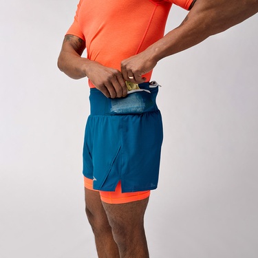  Brooks High Point 5 2-in-1 2.0 Erkek Mavi Koşu Şortu