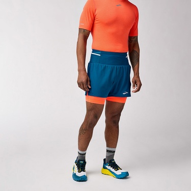  Brooks High Point 5 2-in-1 2.0 Erkek Mavi Koşu Şortu