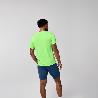  Brooks Distance Sleeve 3.0 Erkek Yeşil Koşu T-Shirt