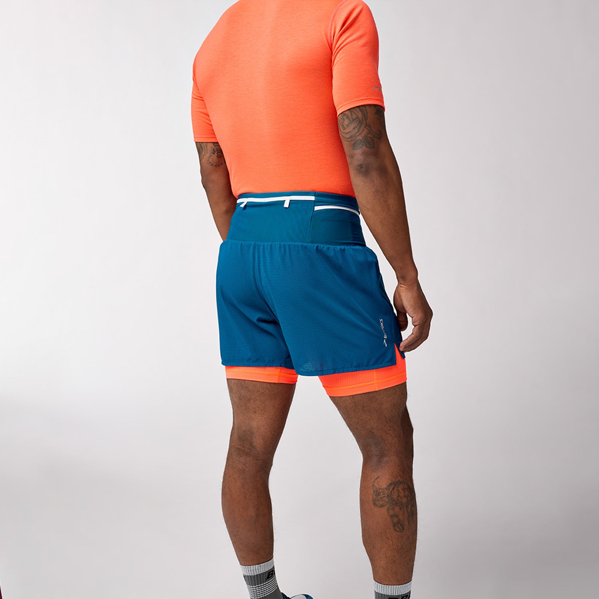 Brooks High Point 5 2-in-1 2.0 Erkek Mavi Koşu Şortu