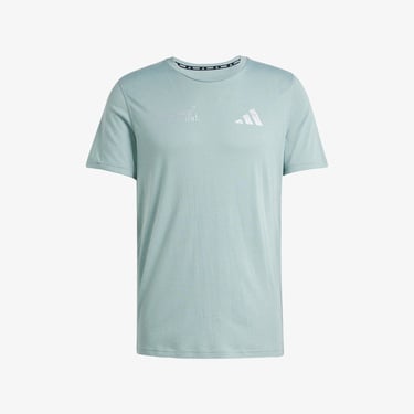  adidas Ultimate Metallic Graphic Erkek Yeşil Koşu T-Shirt