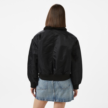  Calvin Klein Jeans Satin Aviator Kadın Siyah Ceket