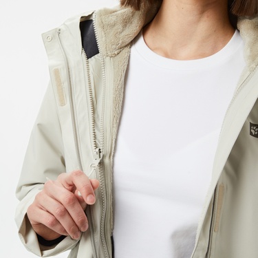 Jack Wolfskin Rotwand 3In1 Kadın Gri Outdoor Ceketi