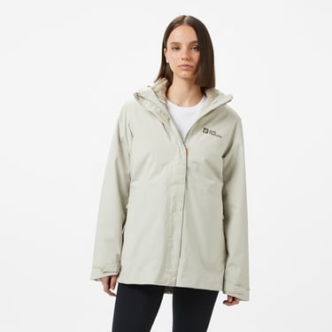  Jack Wolfskin Rotwand 3In1 Kadın Gri Outdoor Ceketi