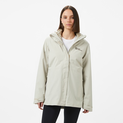  Jack Wolfskin Rotwand 3In1 Kadın Gri Outdoor Ceketi