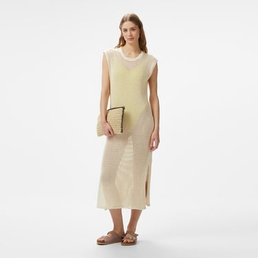  Tommy Hilfiger Crochet Kadın Bej plaj elbisesi