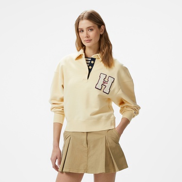  Tommy Jeans H Graphic Hwk Kadın Sarı Sweatshirt