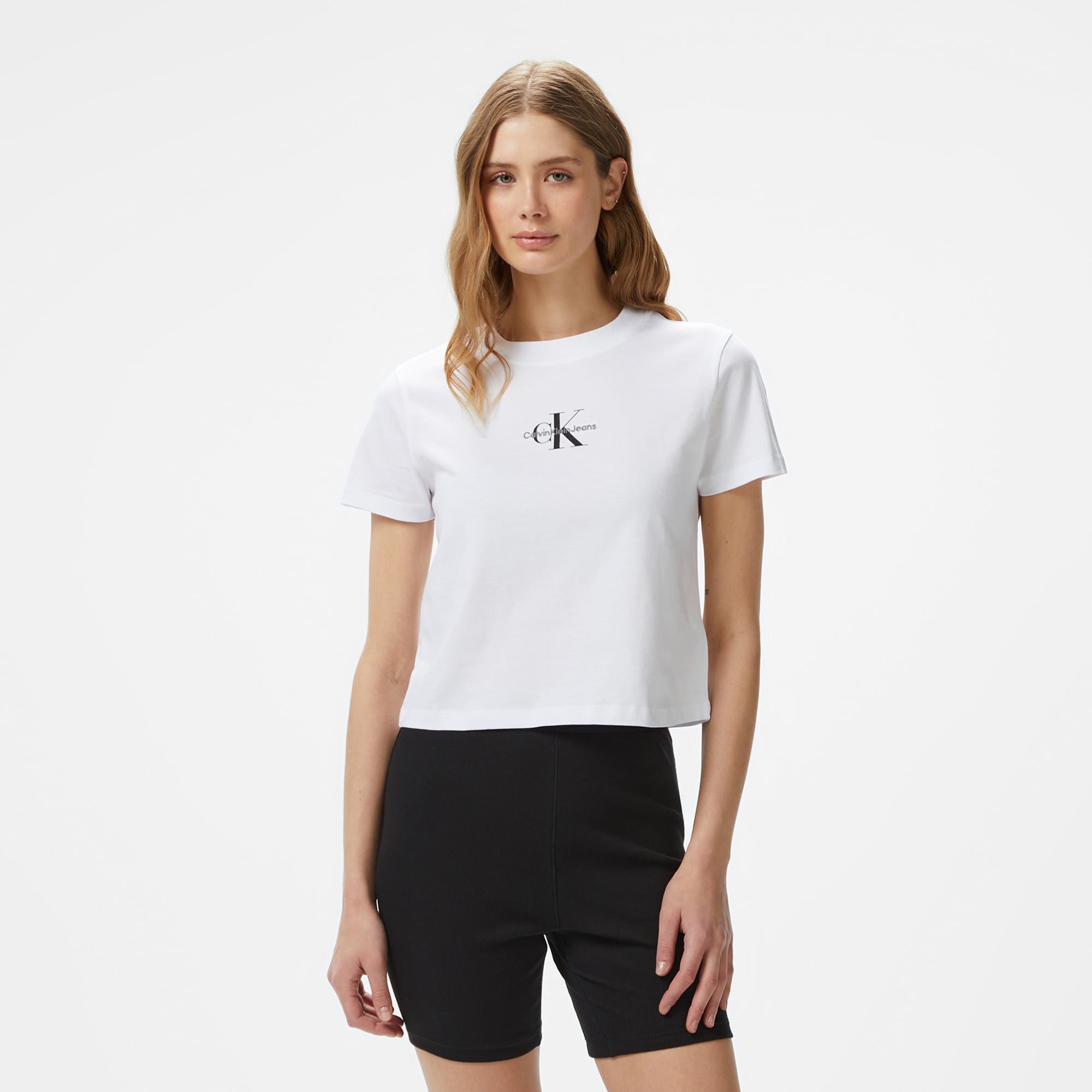 Calvin Klein Monologo Baby Kadın Beyaz T-Shirt