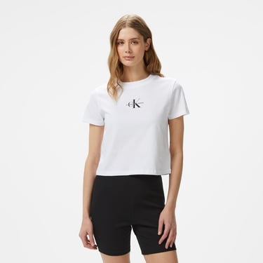 Calvin Klein Monologo Baby Kadın Beyaz T-Shirt