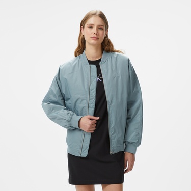  Calvin Klein Long Bomber Kadın Mavi Ceket