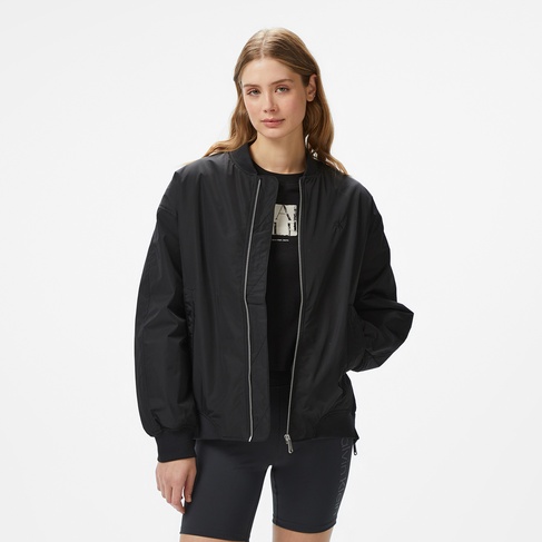  Calvin Klein Long Bomber Kadın Siyah Ceket