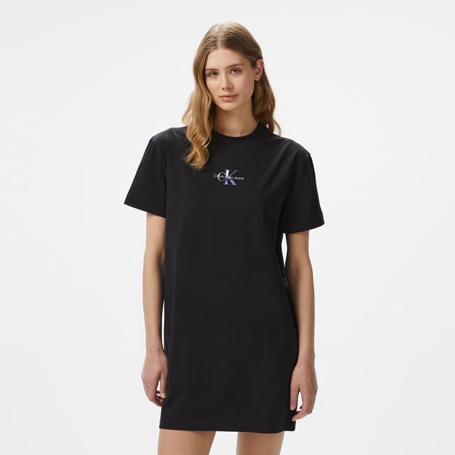  Calvin Klein Gradient Monologo Kadın Siyah Elbise