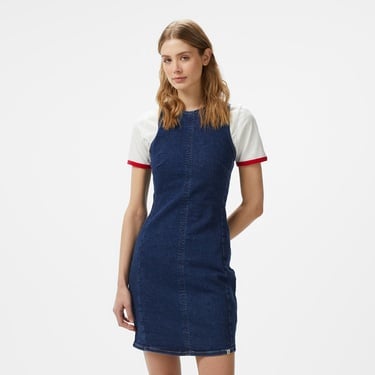  Calvin Klein Denim Kadın Lacivert Mini Elbise