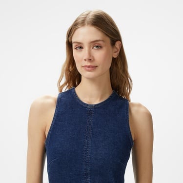  Calvin Klein Denim Kadın Lacivert Mini Elbise