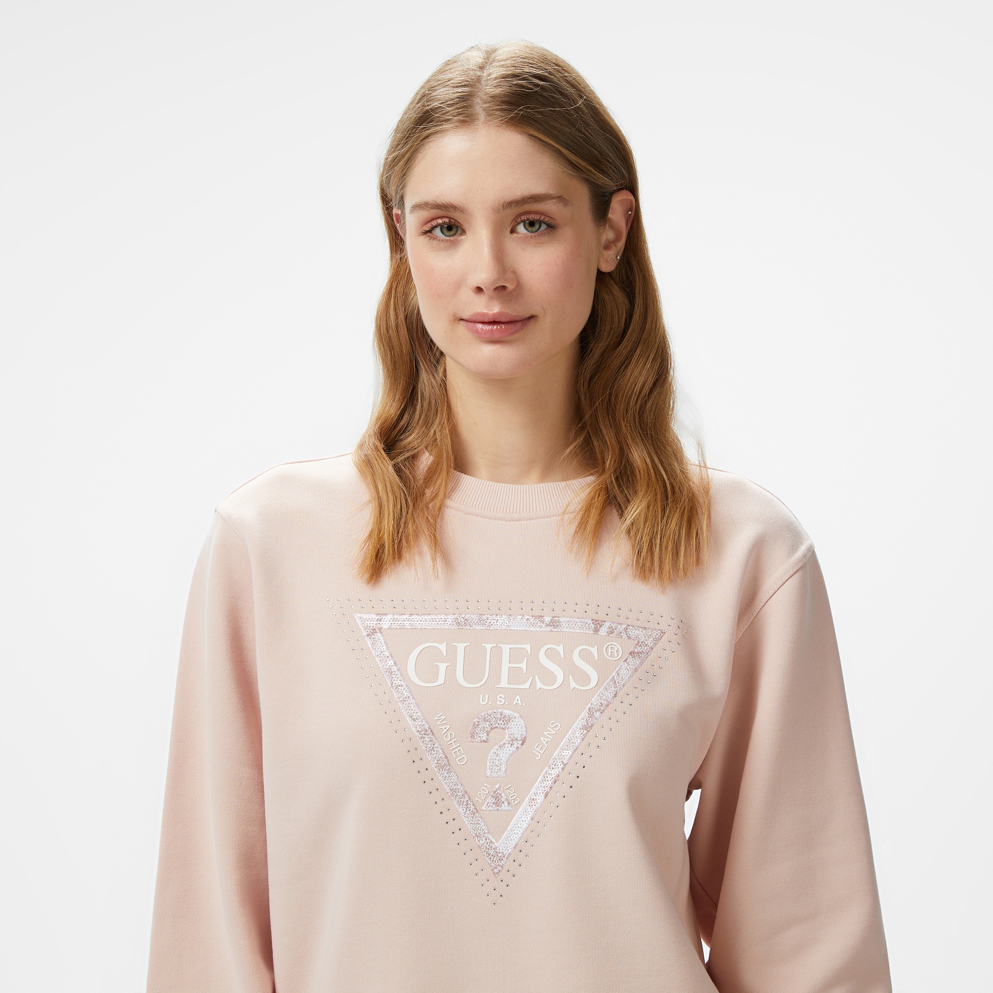 Guess Python Candy Kadın Pembe Sweatshirt