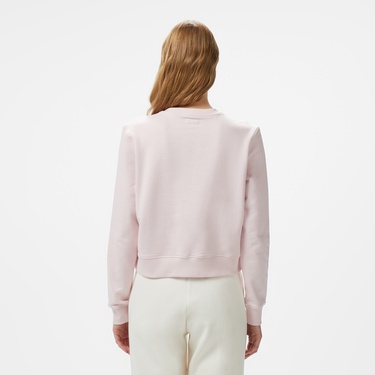  Guess Crop Mid Organic Iconic Kadın Pembe Sweatshirt