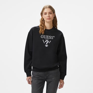  Guess Roberta Cn Fleece Kadın Siyah Sweatshirt