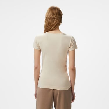  Guess Vn Python Triangl Mid Organicetch 180 Kadın Bej T-Shirt