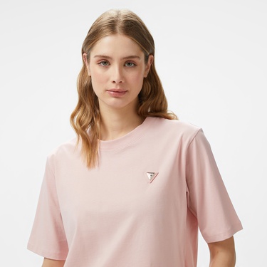  Guess Colette Boxy Mid Organiceam 180 Kadın Pembe T-Shirt