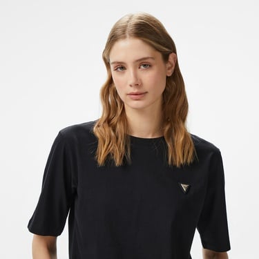  Guess Colette Boxy Mid Organic Stream 180 Kadın Siyah T-Shirt