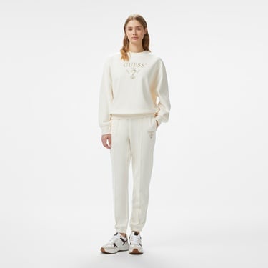  Guess Roberta Recy Poly Cotton Fleece Kadın Krem Sweatshirt