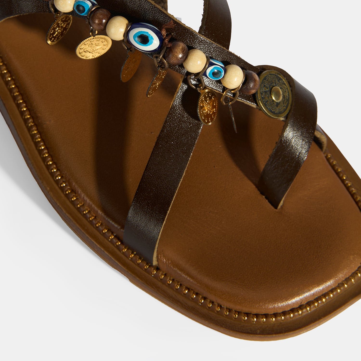 Desa Desa Kahverengi Kahve Kadın Toka Detaylı Aksesuarlı Deri Sandalet FashFed'de! Kahverengi - 8. görsel