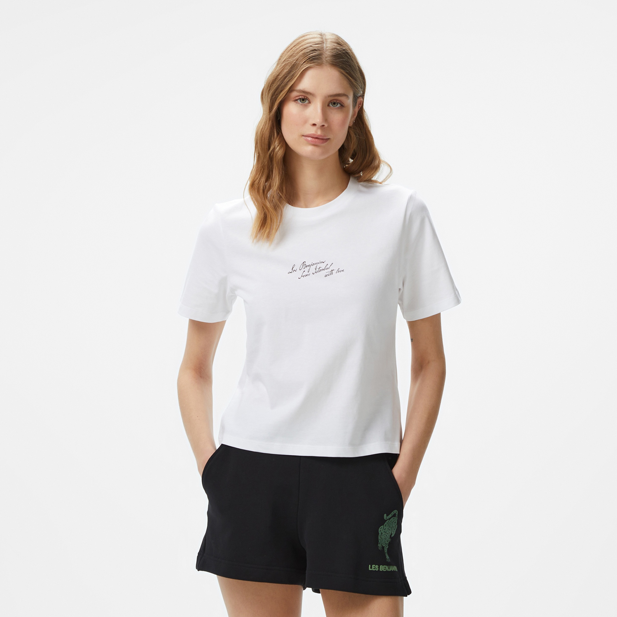 Les Benjamins Regular 030 Kadın Beyaz T-Shirt