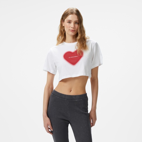  Les Benjamins Crop 016 Kadın Beyaz T-Shirt