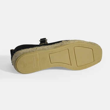  Siyah Kadın Toka Detaylı Süet Mary Jane Espadril