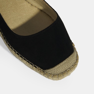  Siyah Kadın Toka Detaylı Süet Mary Jane Espadril