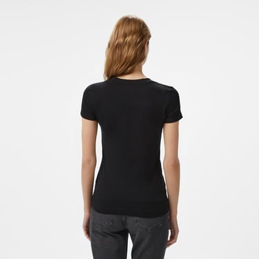  Guess Shiny Triangle Mid Organic Stretch 180 Kadın Siyah T-Shirt