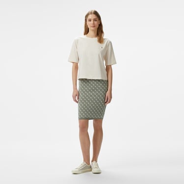  Guess Colette Boxy Mid Organic Stream 180 Kadın Krem T-Shirt