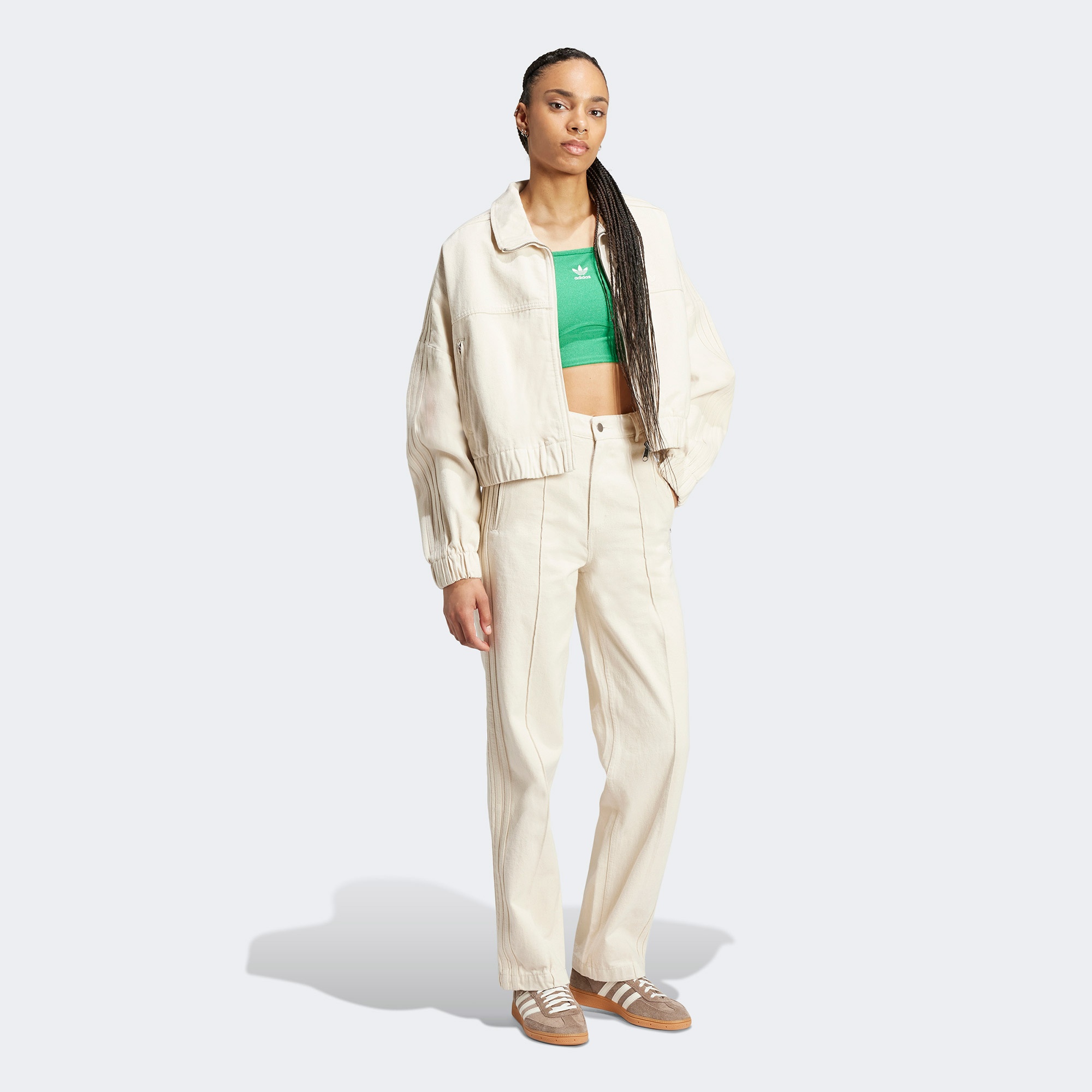 adidas Premium Essentials Straight Leg Denim Kadın Beyaz Pantolon