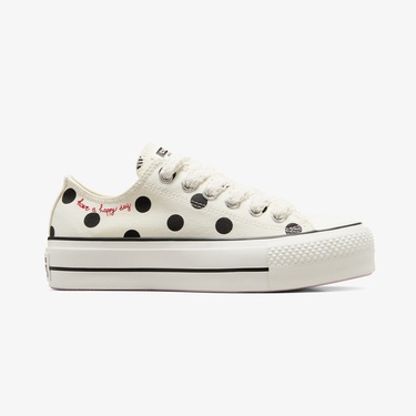  Converse Chuck Taylor All Star Lift Polka Dots Kadın Krem Platform Sneaker
