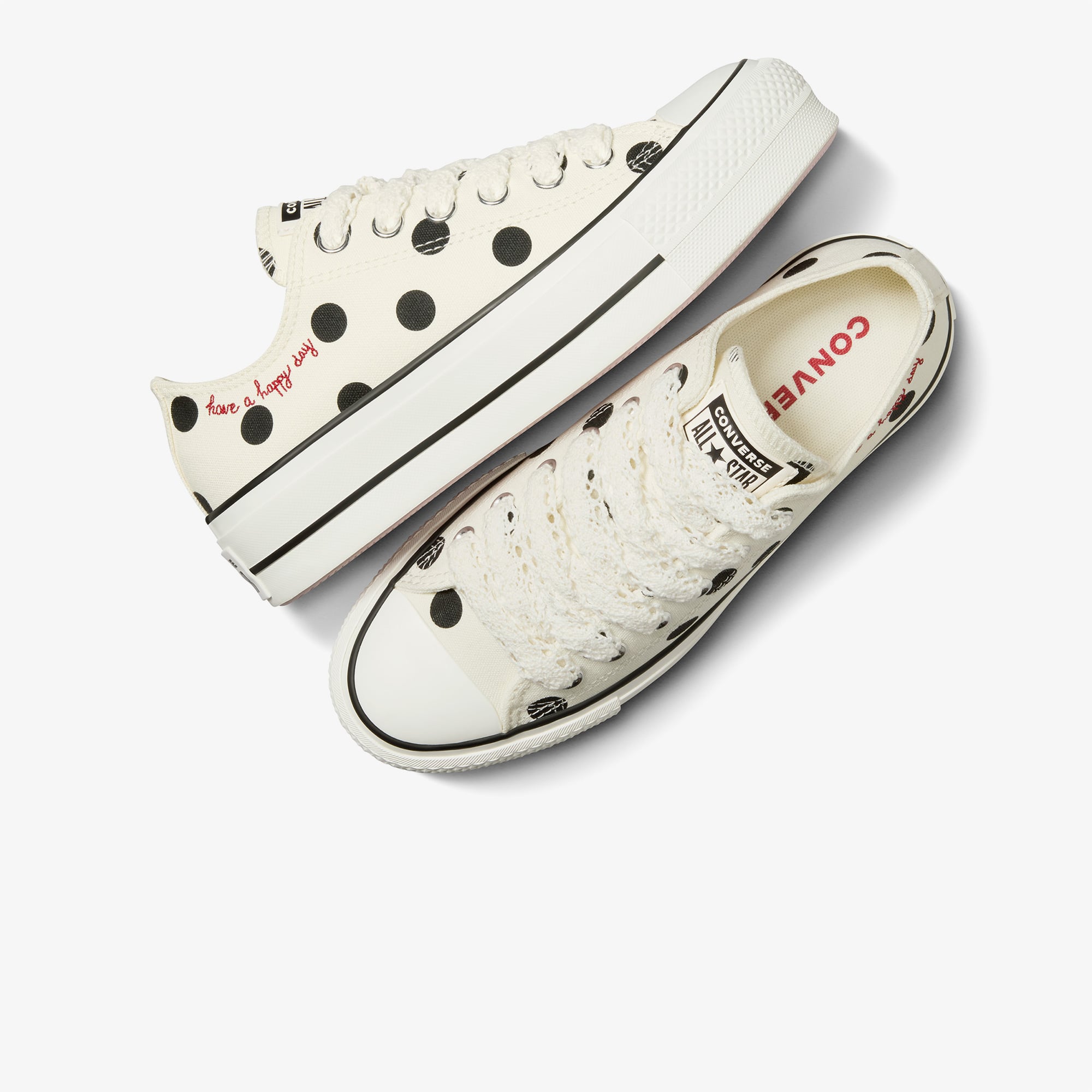 Converse Converse Chuck Taylor All Star Lift Polka Dots Kadın Krem Platform Sneaker | FashFed Krem - 6. görsel