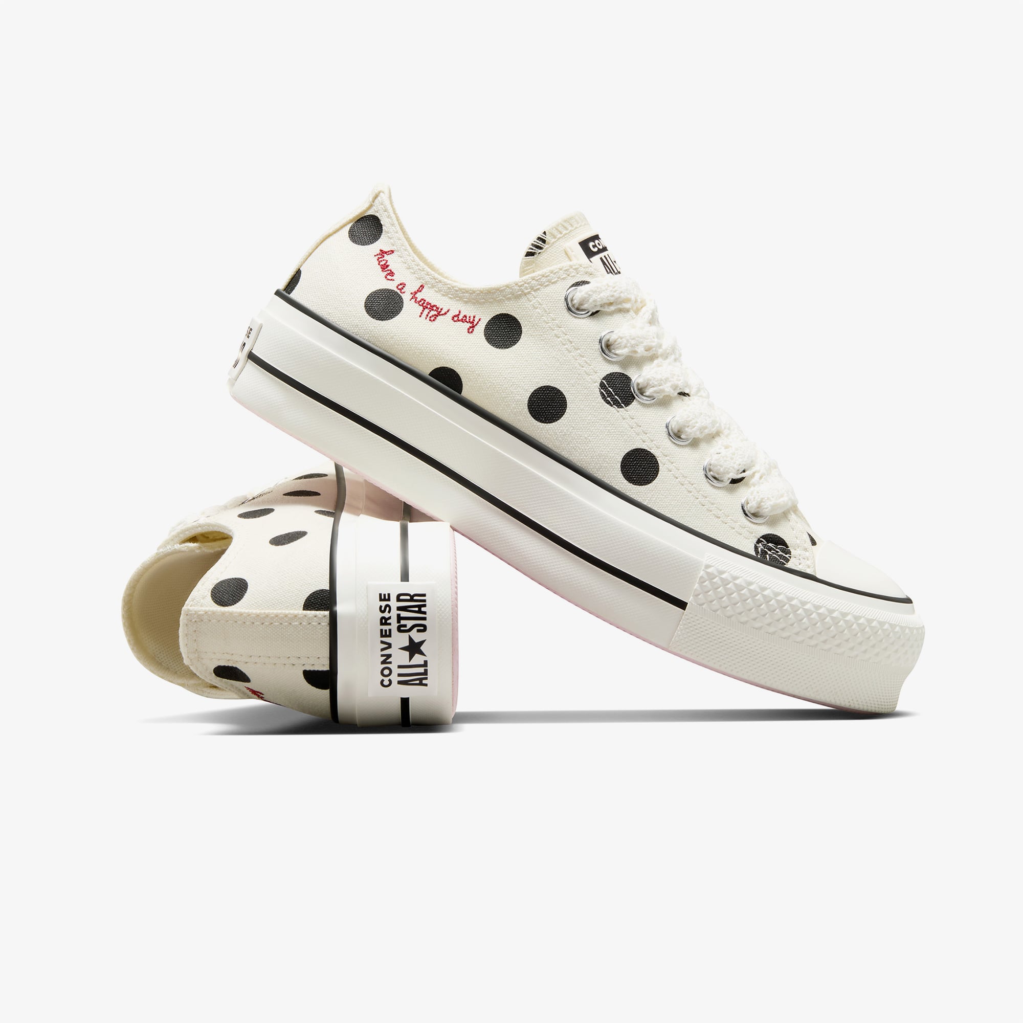 Converse Converse Chuck Taylor All Star Lift Polka Dots Kadın Krem Platform Sneaker | FashFed Krem - 7. görsel