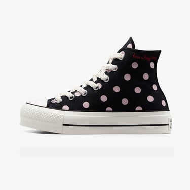  Converse Chuck Taylor All Star Lift Polka Dots Kadın Siyah Platform Sneaker