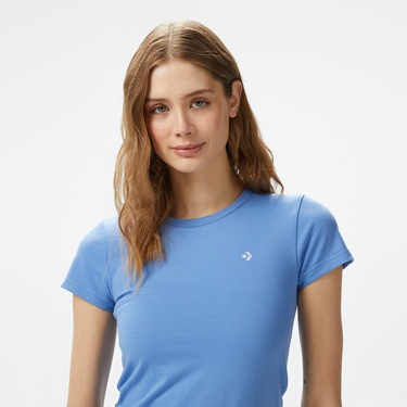  Converse Slim Fit Kadın Mavi T-Shirt