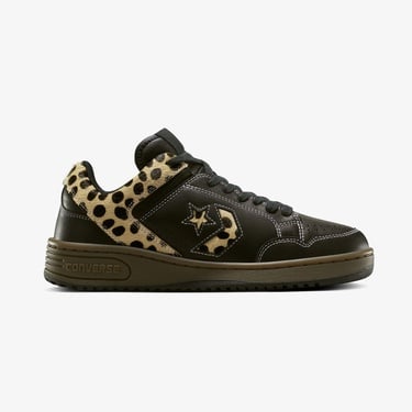  Converse Weapon Leopard Print Pony Hair Unisex Siyah Deri Sneaker