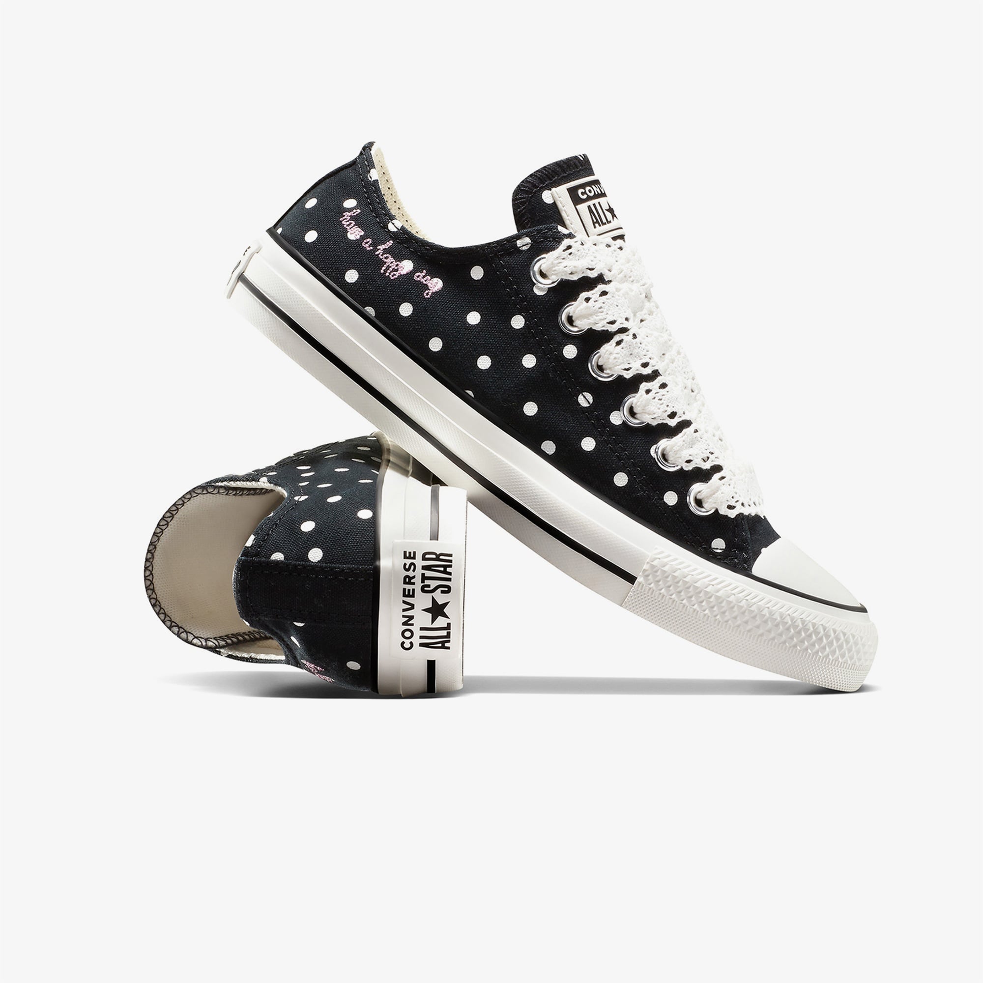 Converse Chuck Taylor All Star Polka Dots Kadın Siyah Sneaker