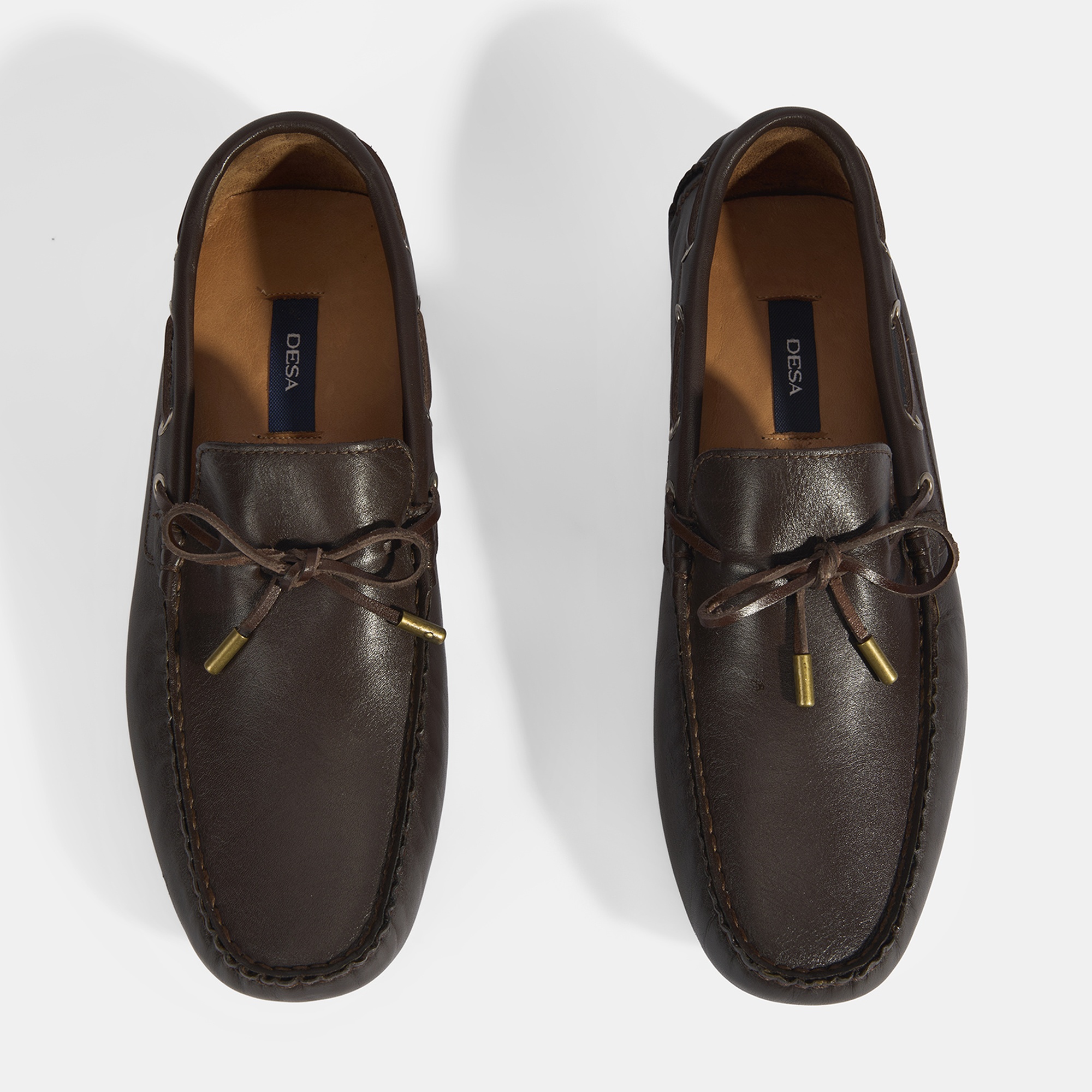 Erkek Kahve Bağcık Detaylı Slip-On Deri Loafer