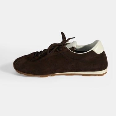  Kadın Kahve Bağcıklı Süet Spor Ayakkabı