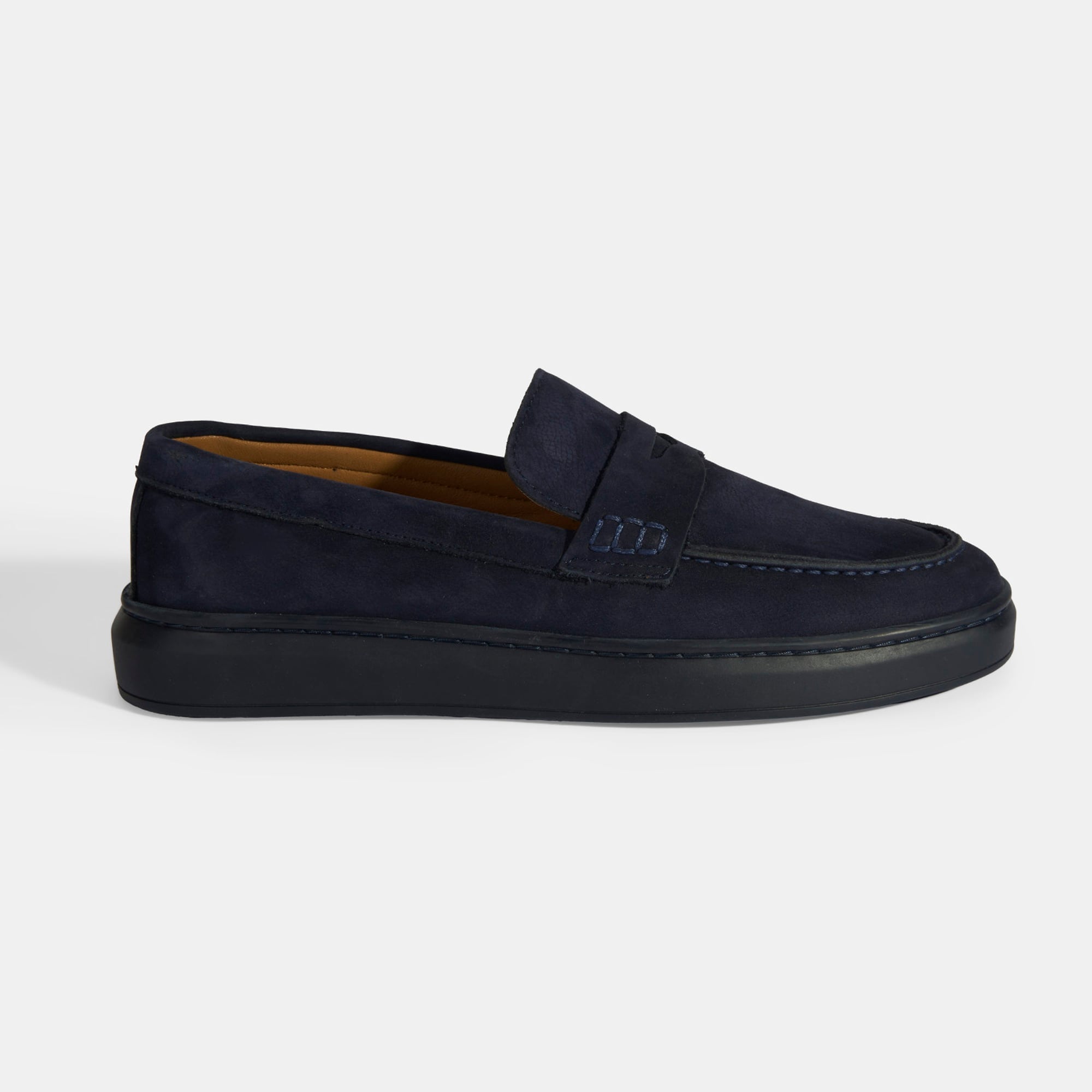Erkek Lacivert Slip-On Nubuk Deri Loafer