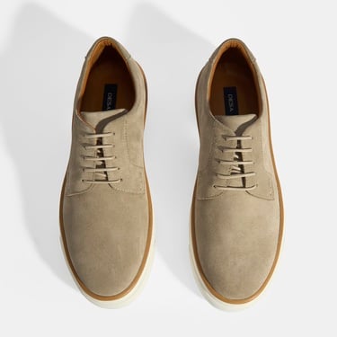  Bej Erkek Bağcıklı Süet Günlük Ayakkabı