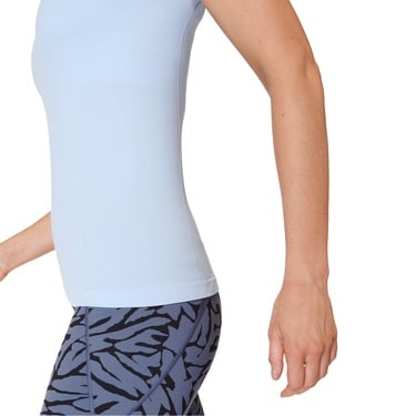  Sweaty Betty Athlete Seamless Workout T-shi Kadın Mavi Fitness Tişört