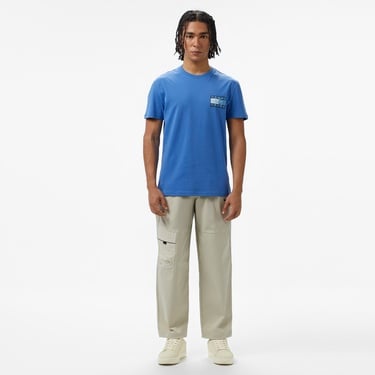  Tommy Jeans Reg Rwb Flag Ext Erkek Mavi T-Shirt