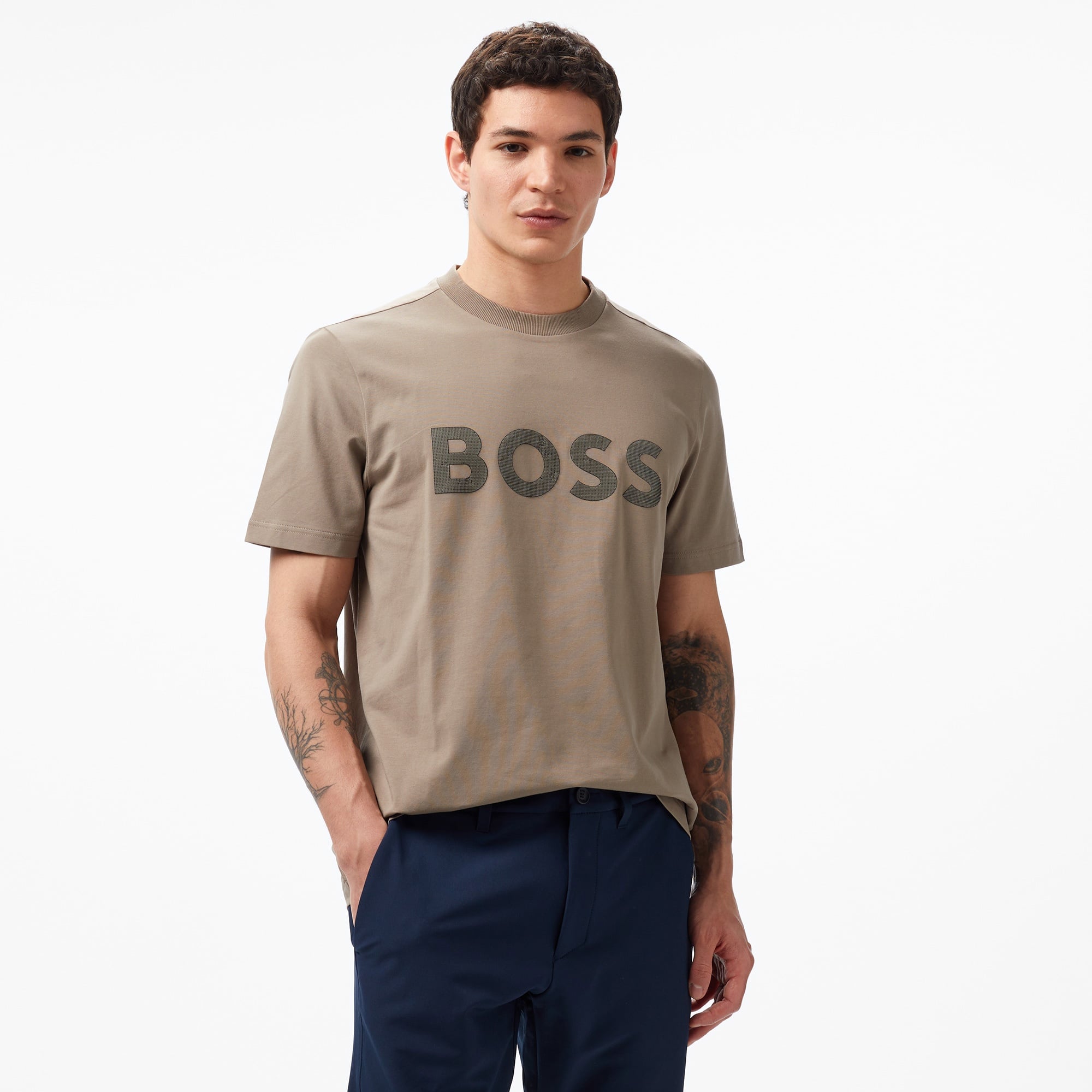 Boss Logo Erkek Yeşil T-Shirt