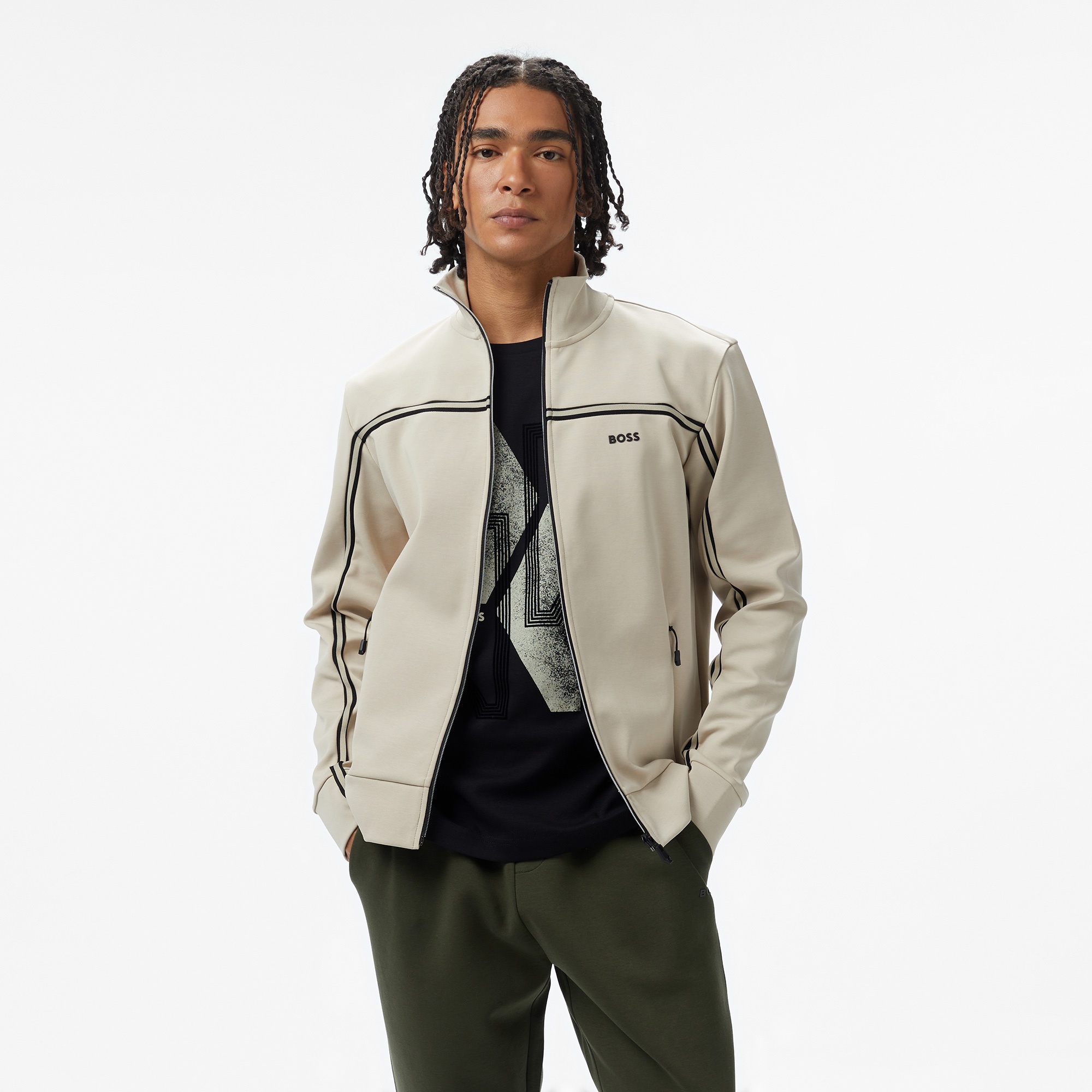 Boss Erkek Bej Sweatshirt